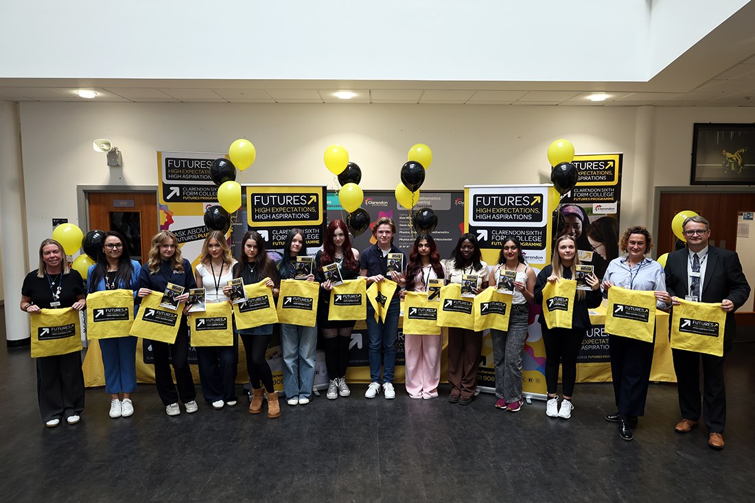 Futures students with members of the college's senior staff