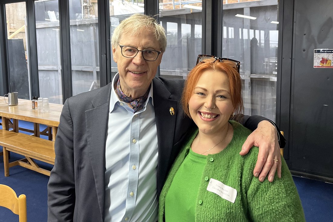 Emma with historian Paul Cartledge at the event