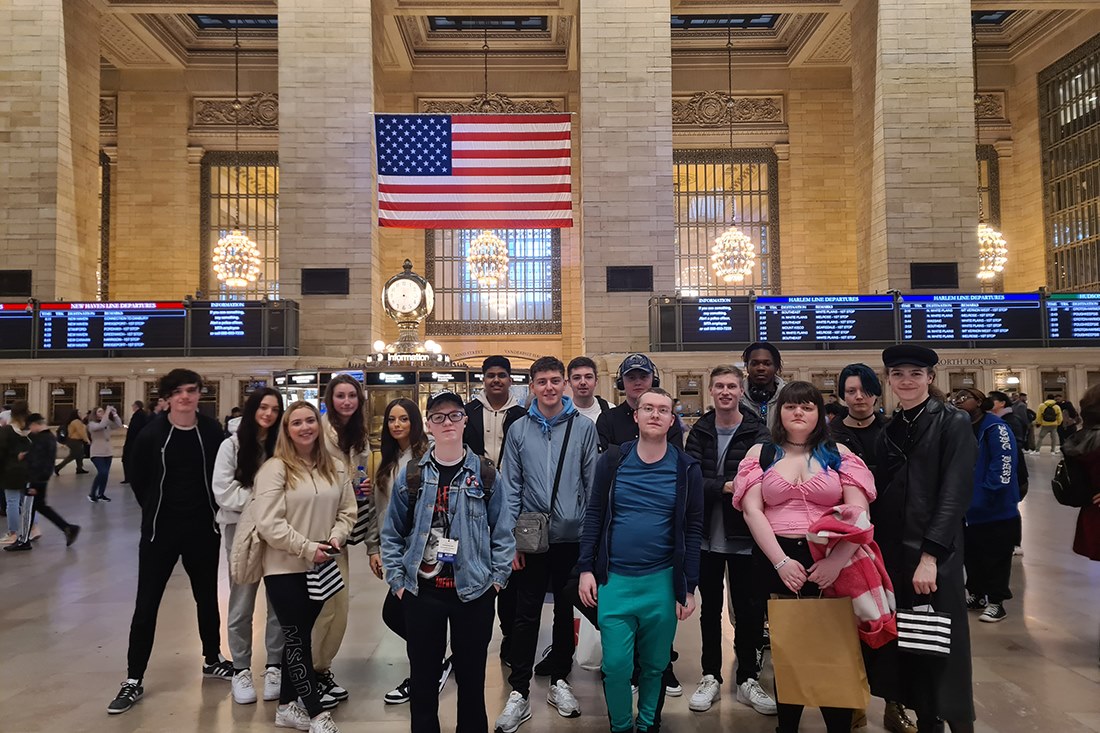 Students in Grand Central Station